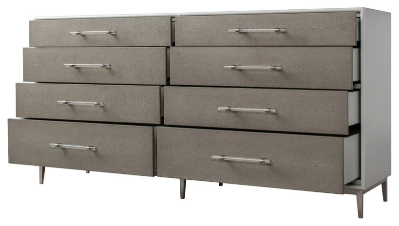 Sonder Living Alice Dresser 8 Drawer | Emboss Faux Shagreen