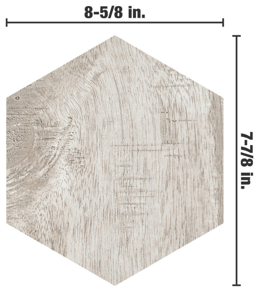 Sawnwood Hex Grey Porcelain Floor and Wall Tile