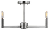 Fullton Three Light Semi-Flush Mount, Brushed Nickel