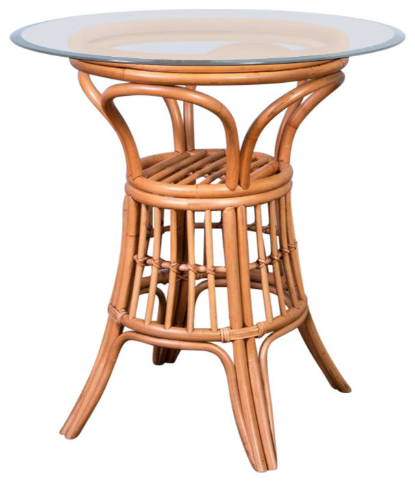 Edge Glass Counter Universal 42' Round Tempered Bevel Edge Glass Counter Table, Antique H