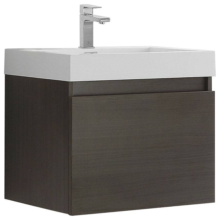 Fresca FCB8006GO-I Nano 24" Gray Oak Bathroom Cabinet With Integrated Sink