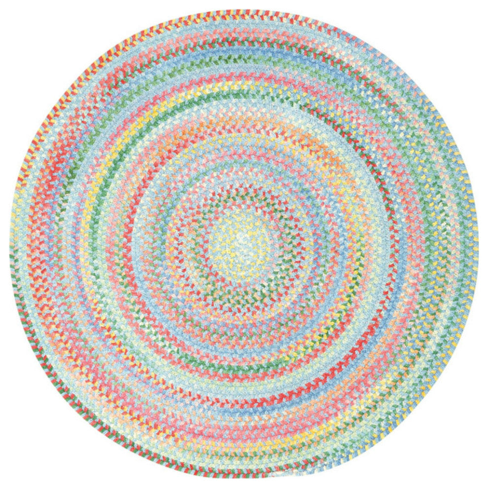 Capel Baby's Breath Medium Blue 0450_440 Braided Rugs - 9' 6" Round