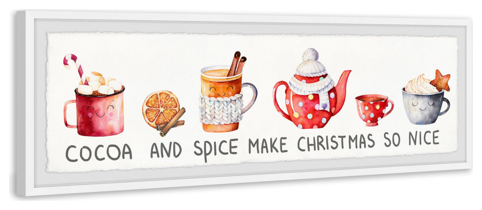 "Cocoa and Spice Are Nice" Framed Painting Print, 45x15