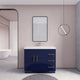Rosa 42" Free Standing Modern Vanity, High Gloss Night Bule, Glossy White Top