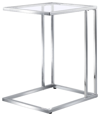 Provenzano Glass Top C Table, Chrome