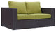 Espresso Peridot Convene Outdoor Patio Loveseat