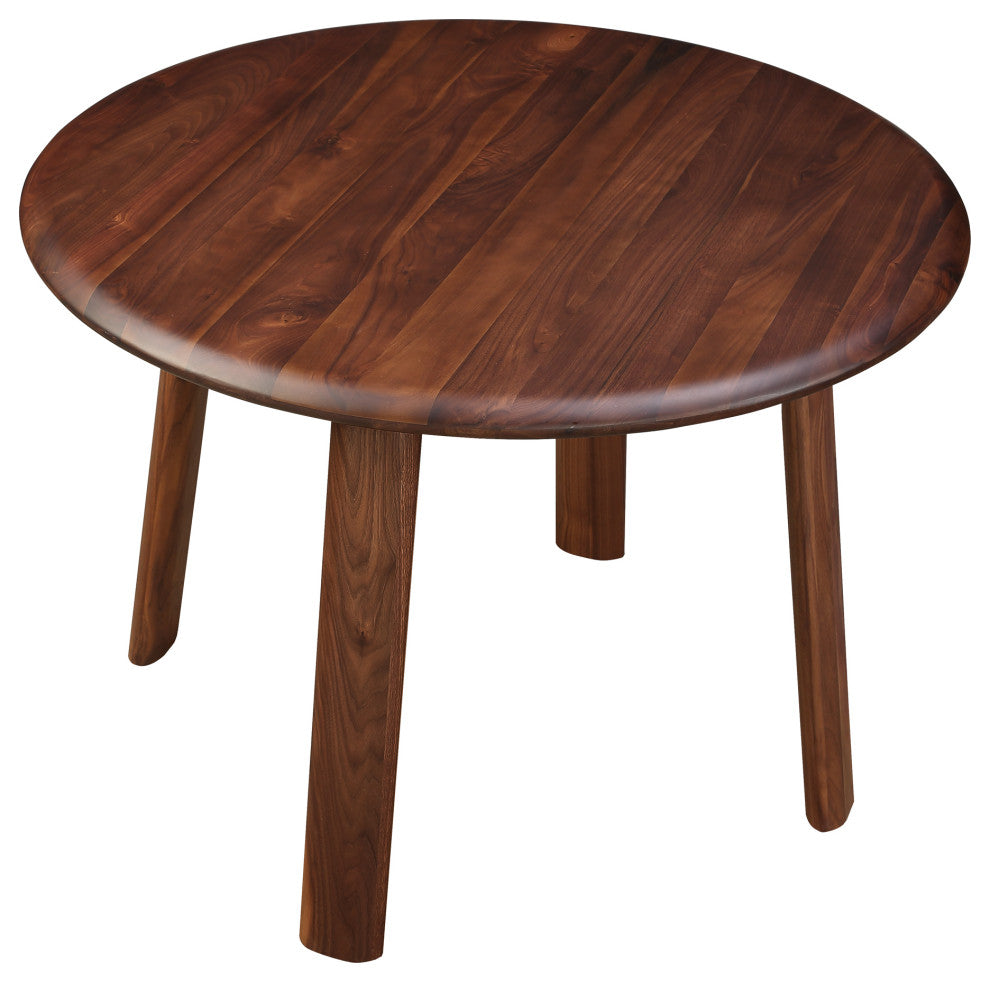First of A Kind Malibu Round Dining Table Walnut