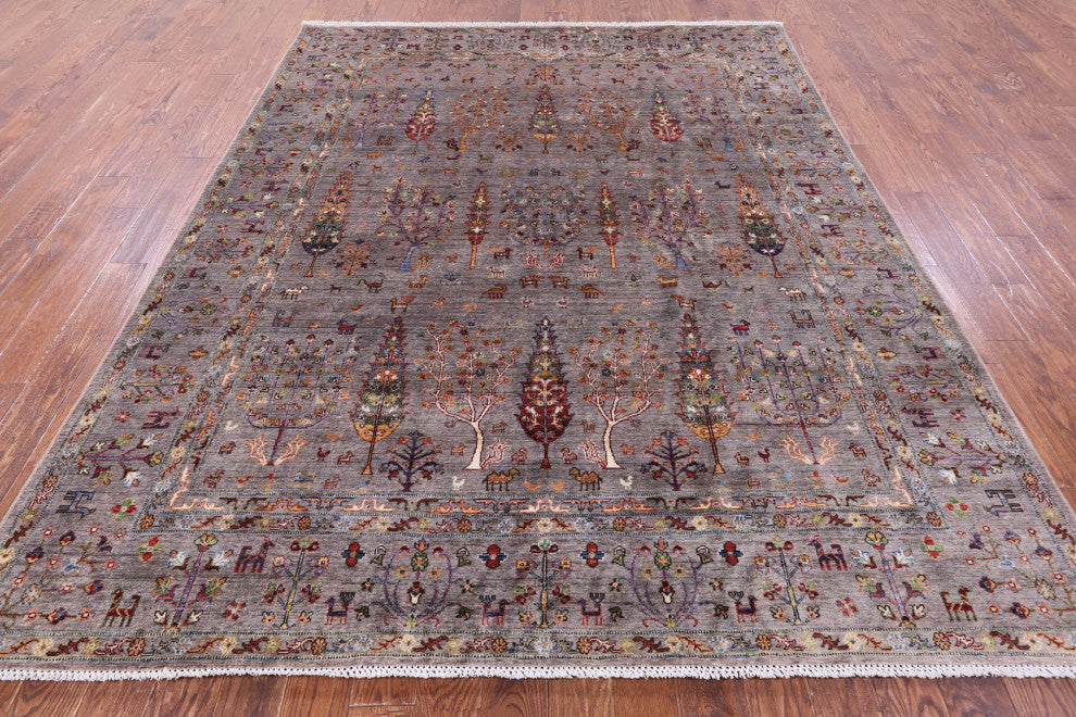 8' 1" X 10' 0" Persian Gabbeh Tribal Handmade Wool Rug - Q13002