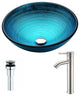ANZZI Enti Series Deco-Glass Vessel Sink with Fann Faucet