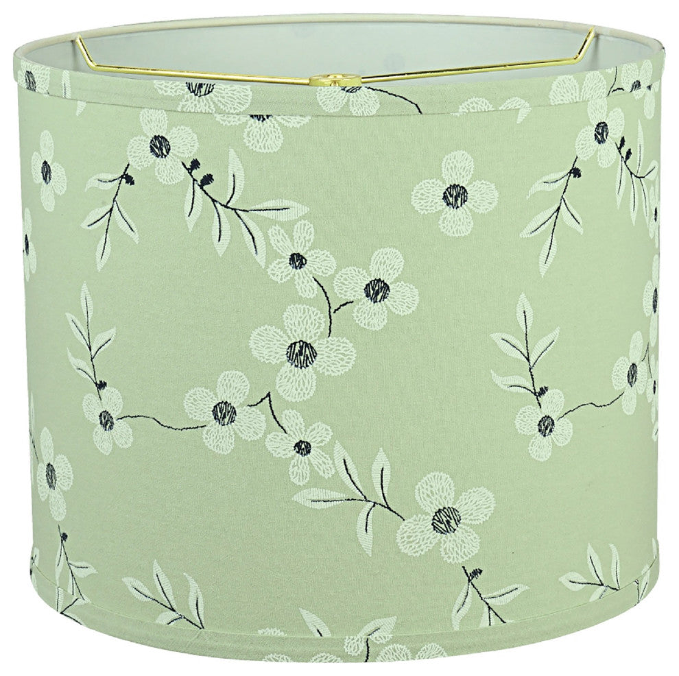 Aspen Creative 31102 Drum (Cylinder) Spider Lamp Shade, Light Green 12"x12"x10"