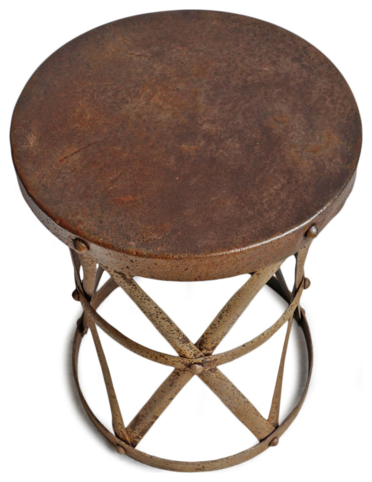 Industrial Iron Strap Side Table