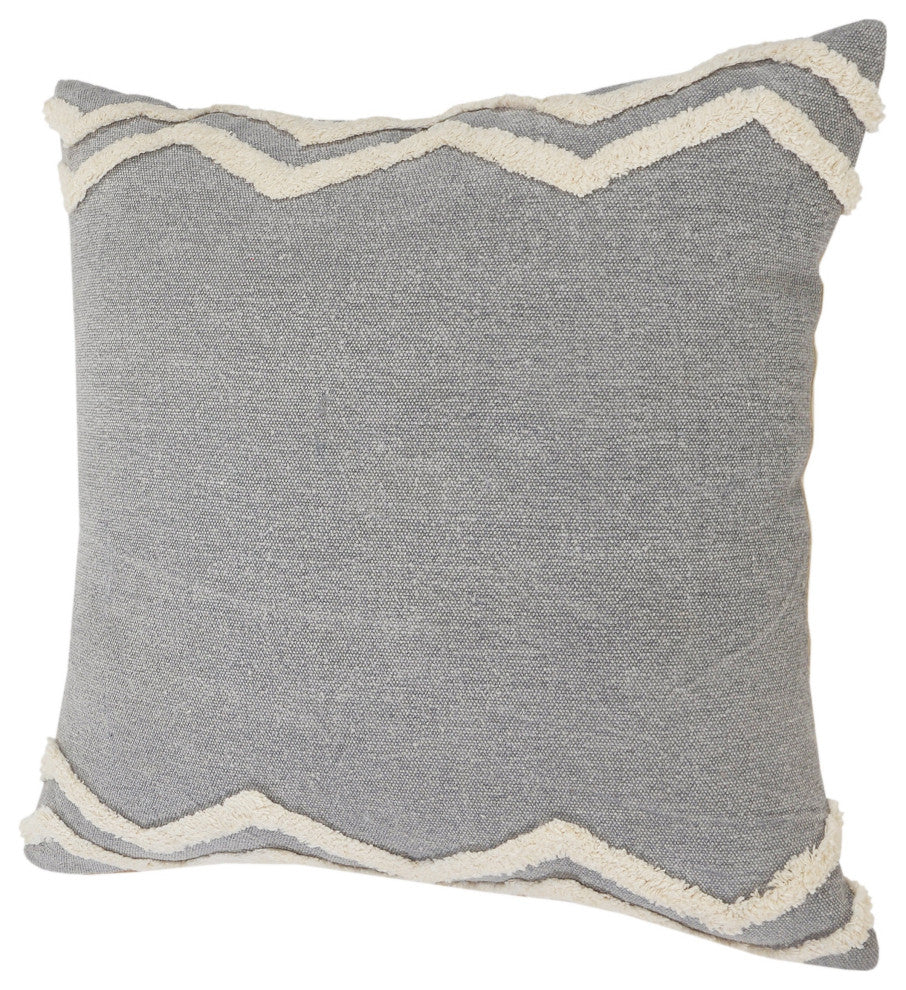 Soft Chevron Bordered Throw Pillow, 20" X 20"