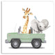 Cruisin Animals 20"x20" Canvas Wall Art