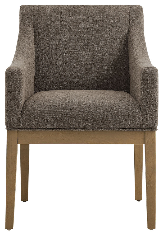 Alton Fabric Upholstered Dining Armchair, Mocha Natural