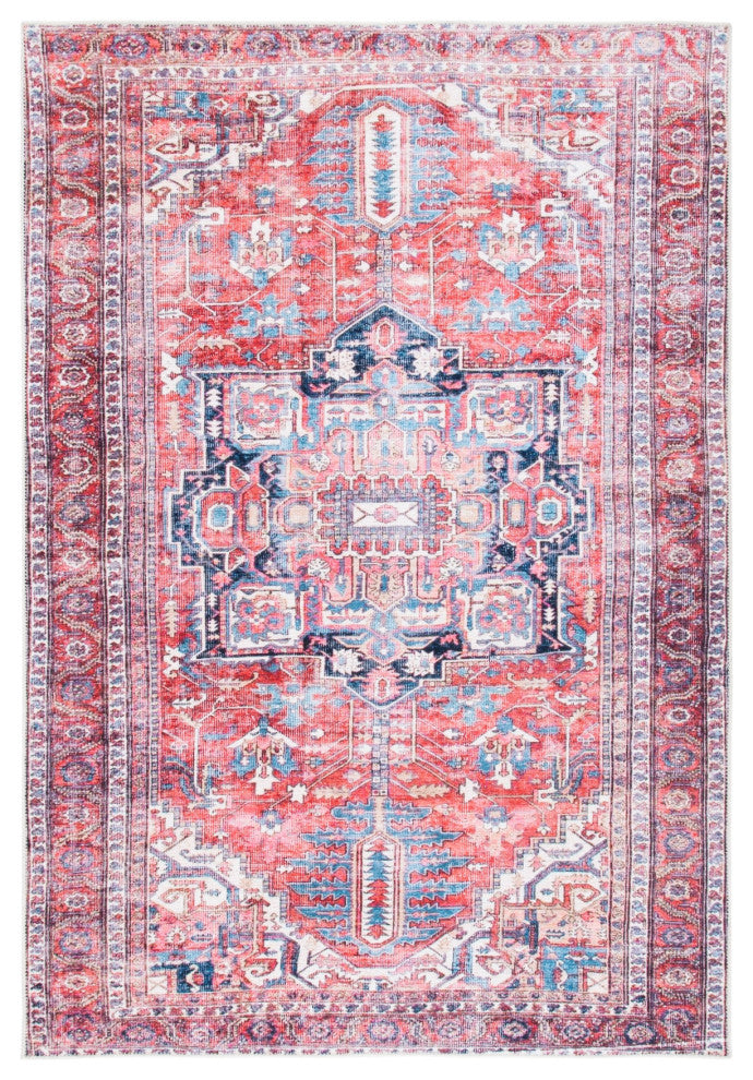 Safavieh Serapi SEP389 Rug Machine-Washable, Red/Navy, 4'x6'
