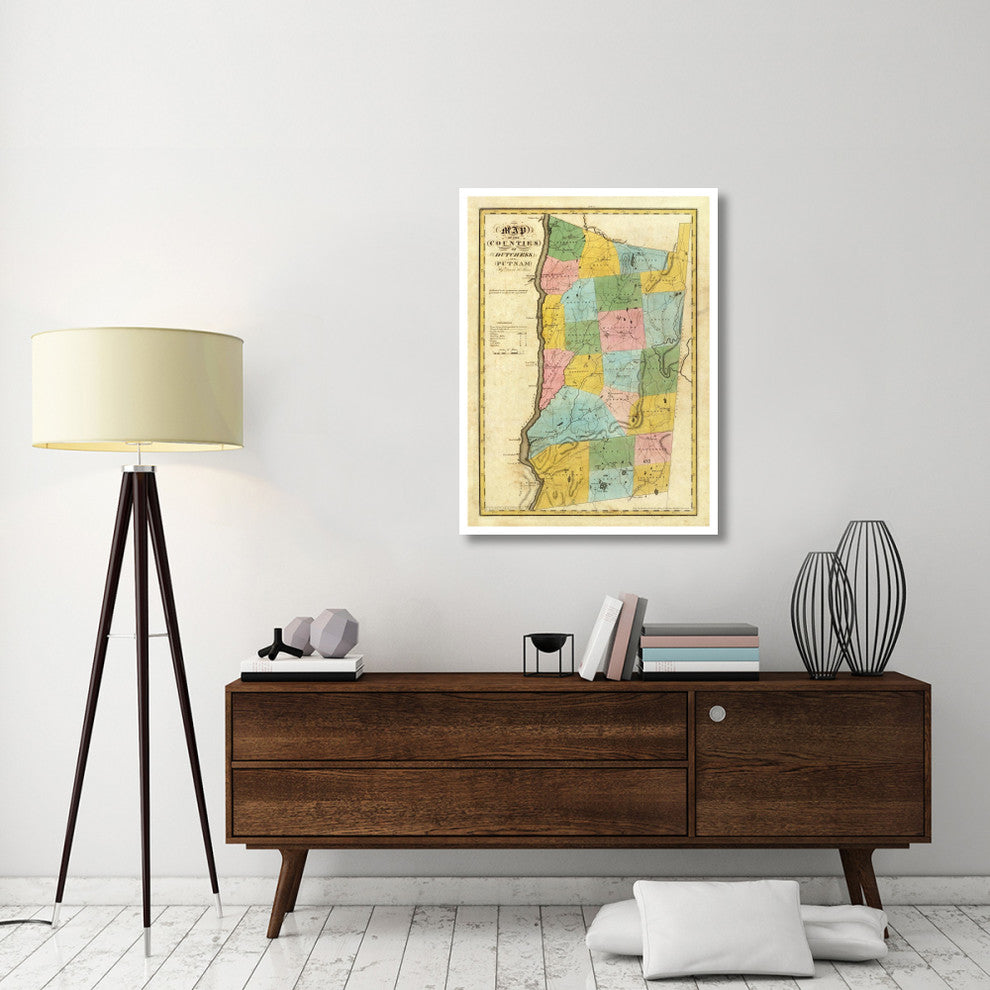 "New York - Dutchess, Putnam counties, 1829" Print by David H. Burr, 31"x42"