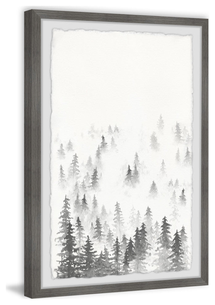 "Snowy Fir Trees" Framed Painting Print, 20x30