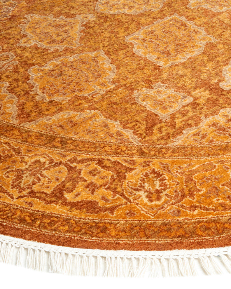 Mogul, One-of-a-Kind Hand-Knotted Area Rug Yellow, 5' 1" x 5' 1"