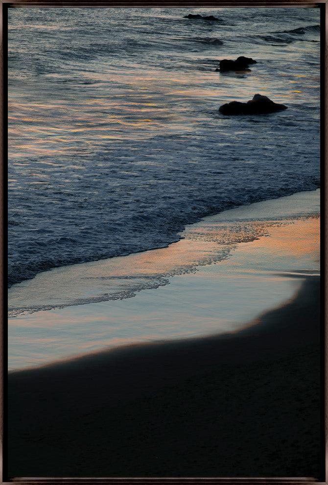 36x54 Sunkissed Shore Break III, Framed Artwork, Espresso