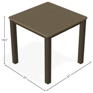 21" Square Marine Grade Outdoor End Table, Beachwood