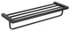 Stelios Bathroom Shelf with Towel Bar, Matte Black