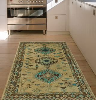 Fine Vintage Distressed Rozama Beige Rug