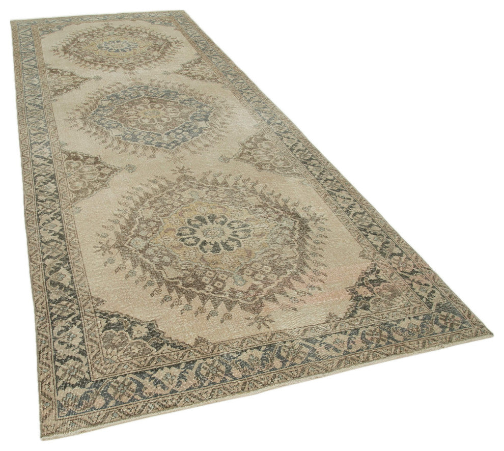 Rug N Carpet - Handmade Anatolian 4' 8" x 12' 5" Antique Runner Rug