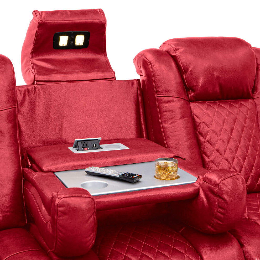 Seatcraft Headline Home Theater Seating, Red, Sofa
