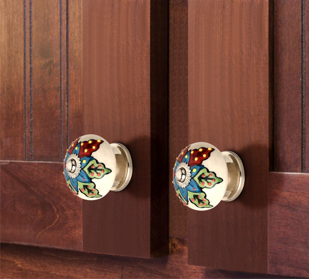 10-pcs Ceramic Designer Knobs, Decorative Ceramic Cabinet Knobs, Drawer Knobs