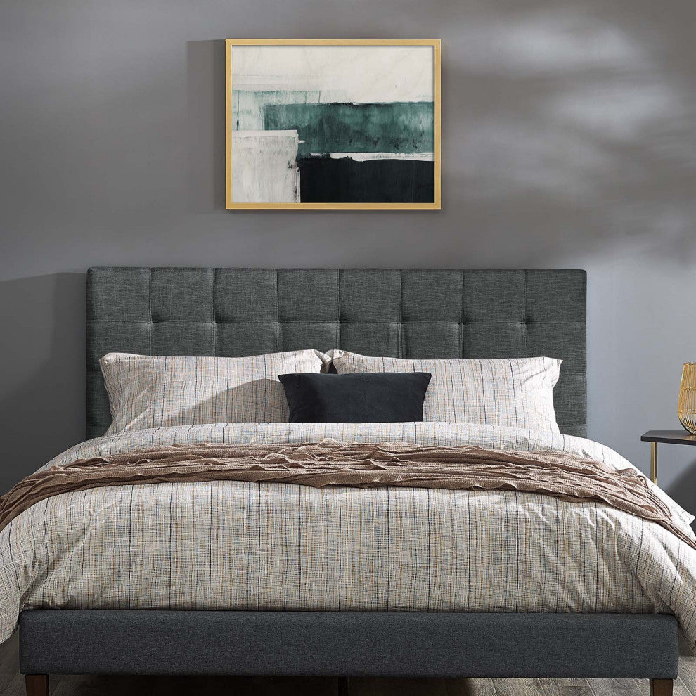Paisley Tufted Full / Queen Upholstered Linen Fabric Headboard by Modway