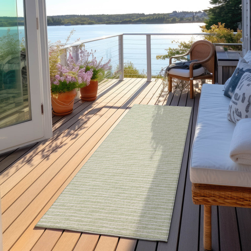 Indoor/Outdoor Laidley LA1 Mist Machine Washable 2'3" x 10' Rug