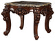 HomeRoots 30" X 30" X 25" Marble Walnut Wood End Table