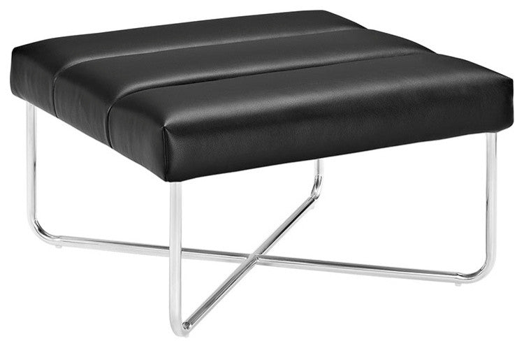 Reach Vinyl Ottoman, Black