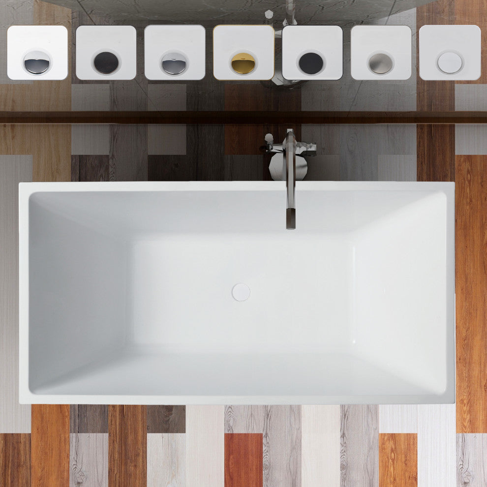 Freestanding Acrylic Bathtub, Pure White