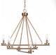 Trinity 6 Light Chandelier Shown, New Age Brass Finish