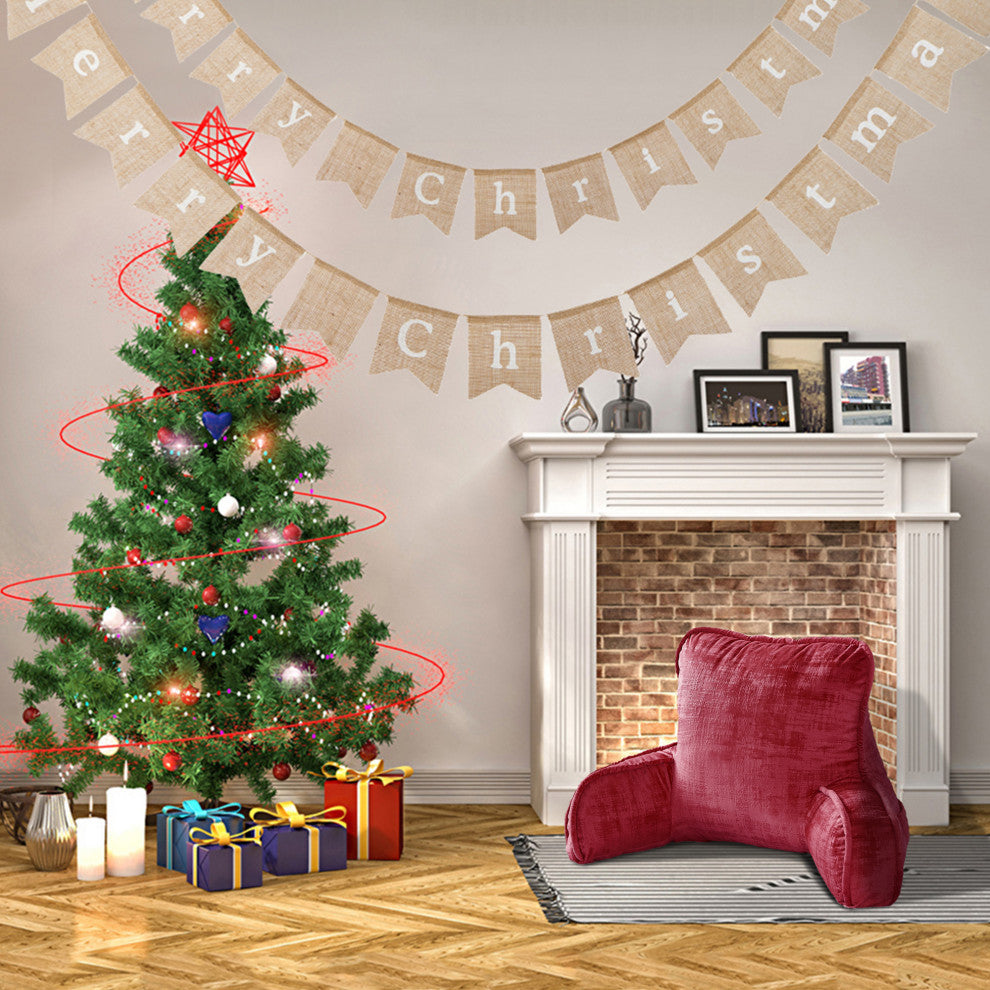 Textured Velvet DIY Bed Rest Cover and Inserts, Tango Red, 20"x18"x17"
