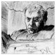 Jack Beal "Self-Portrait, Brooding" Line Etching