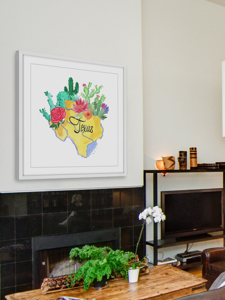 "Flowering Texas" Framed Painting Print, 12x12