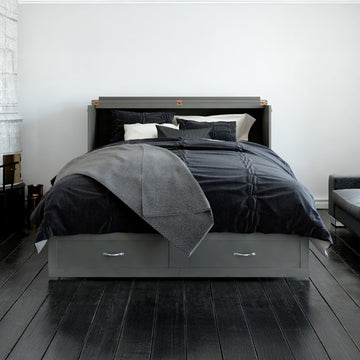AFI Hamilton Queen Solid Wood Murphy Bed Chest with Built-In Charger in Grey