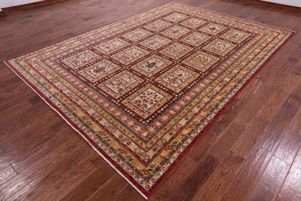 8' 2" X 11' 4" Persian Garden Design Hand Knotted Rug Q10956