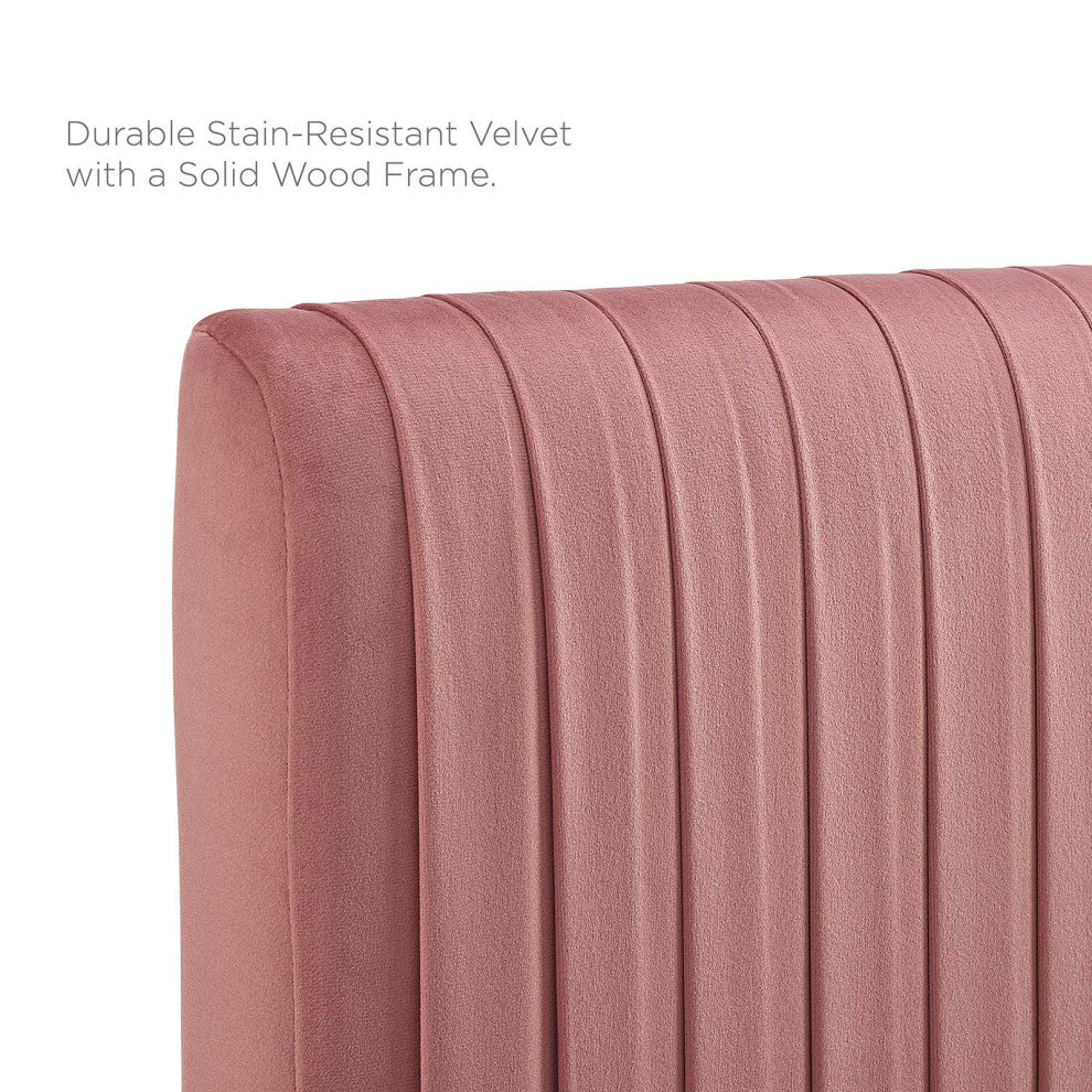 Tufted Headboard, Twin Size, Velvet, Pink, Modern Contemporary, Bedroom Master