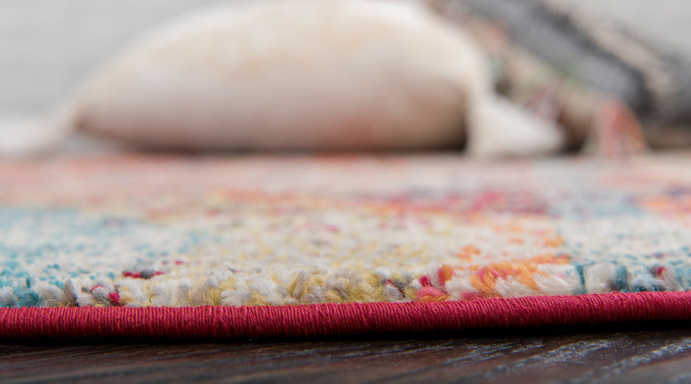 Unique Loom Cherry Pink Yellowstone Sedona 6' 0 x 6' 0 Round Rug