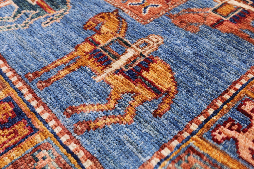 Antiqued Pazyryk Historical Design Handmade Rug 2' 7" X 4' 6" Q10867