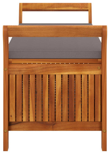 vidaXL Outdoor Storage Bench Patio Deck Box with Cushion Solid Wood Acacia