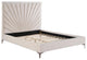 Benzara BM284009 Oliver Wood King Size Bed Channel Tufted Panel Headboard, Beige