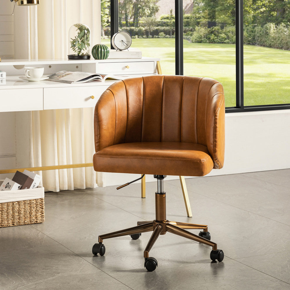 Eugene Vegan Leather Task Chair, Camel
