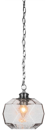 Rocklin 1-Light Chain Hung Pendant, Brushed Nickel/Smoke