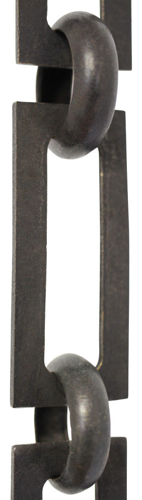 RCH Hardware Brass Rectangle Chandelier Chain, 3'', Oil Bronzed Black, U55