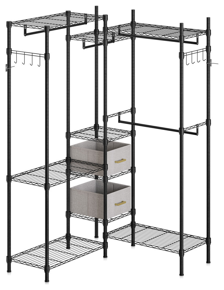 Dual Garment Rack, max load 748 LBS - Black