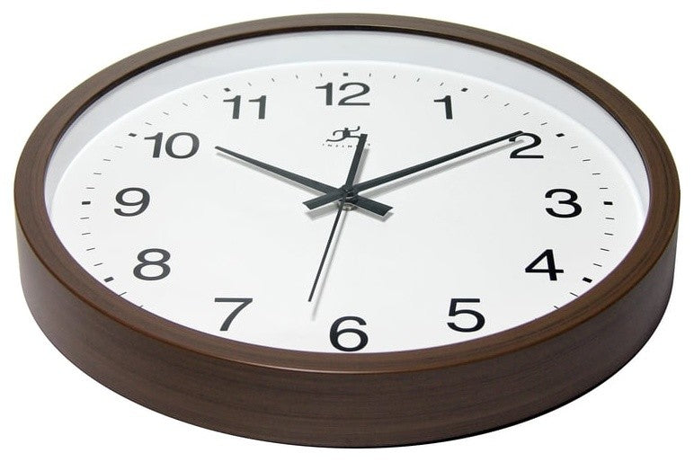 Walnut Finish Clock Wall Clock, 14"
